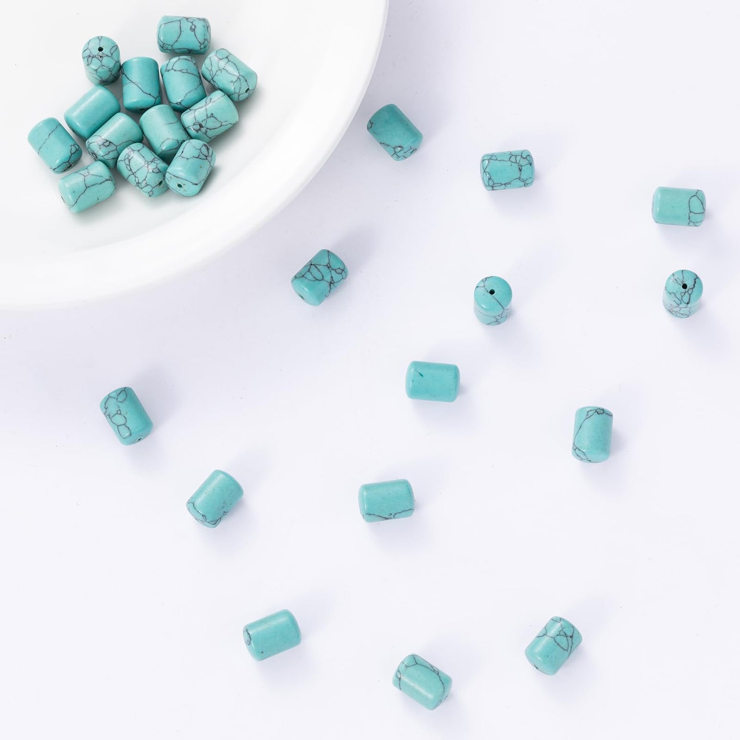 Natural Blue Turquoise Cylinder Tube Beads 10x14mm 38cm/str Loose Semi Gemstone Stone Beads for Making Bracelets Necklace