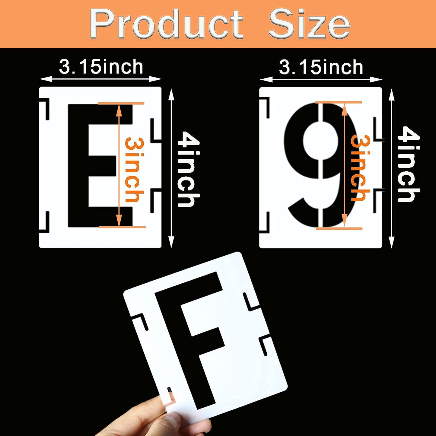 YEAJON 3 Inch Letter Stencils Symbol Numbers Craft Stencils, 42 Pcs Reusable Alphabet Templates Interlocking Stencil Kit for Painting on Wood, Wall, Fabric, Rock, Chalkboard, Sign, DIY Art Projects