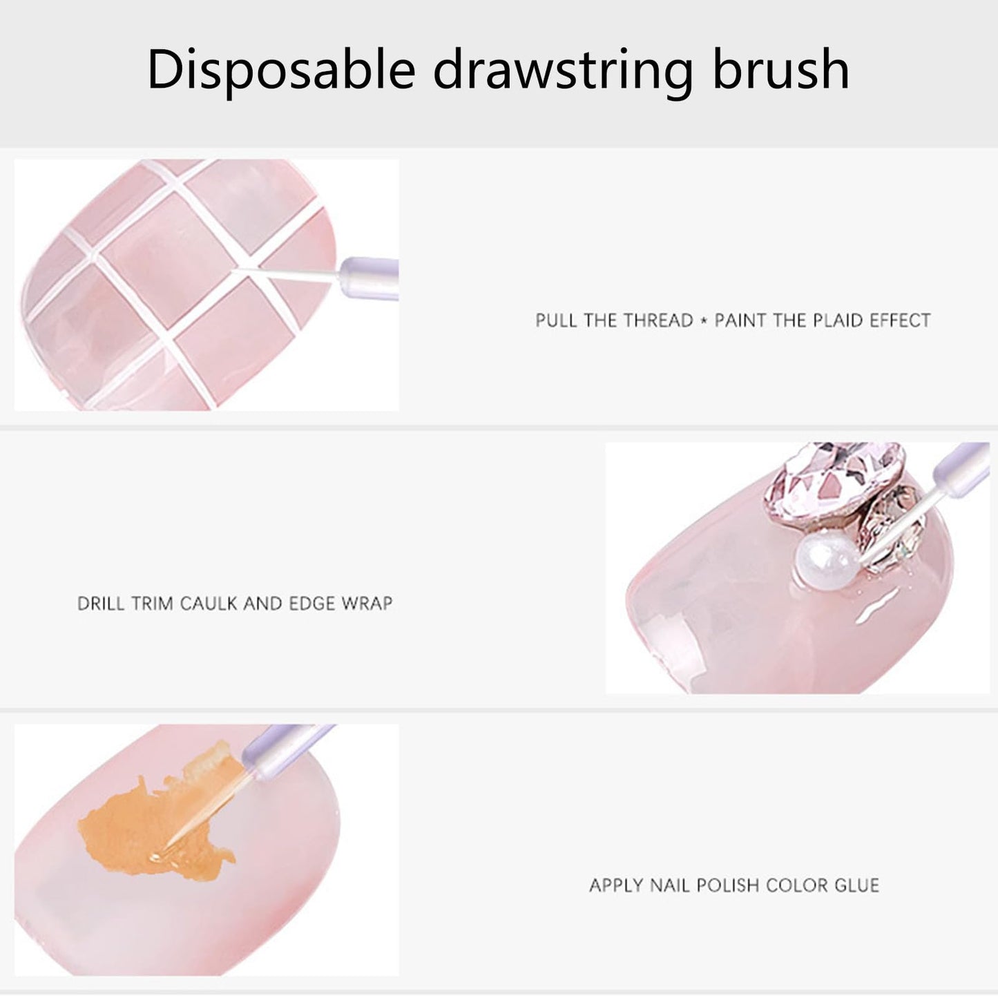 50pcs Disposables Nails Art Brush Super Fine Thin Liner Nails Brush Set For Nails Gel Polish Painting Designs For Women