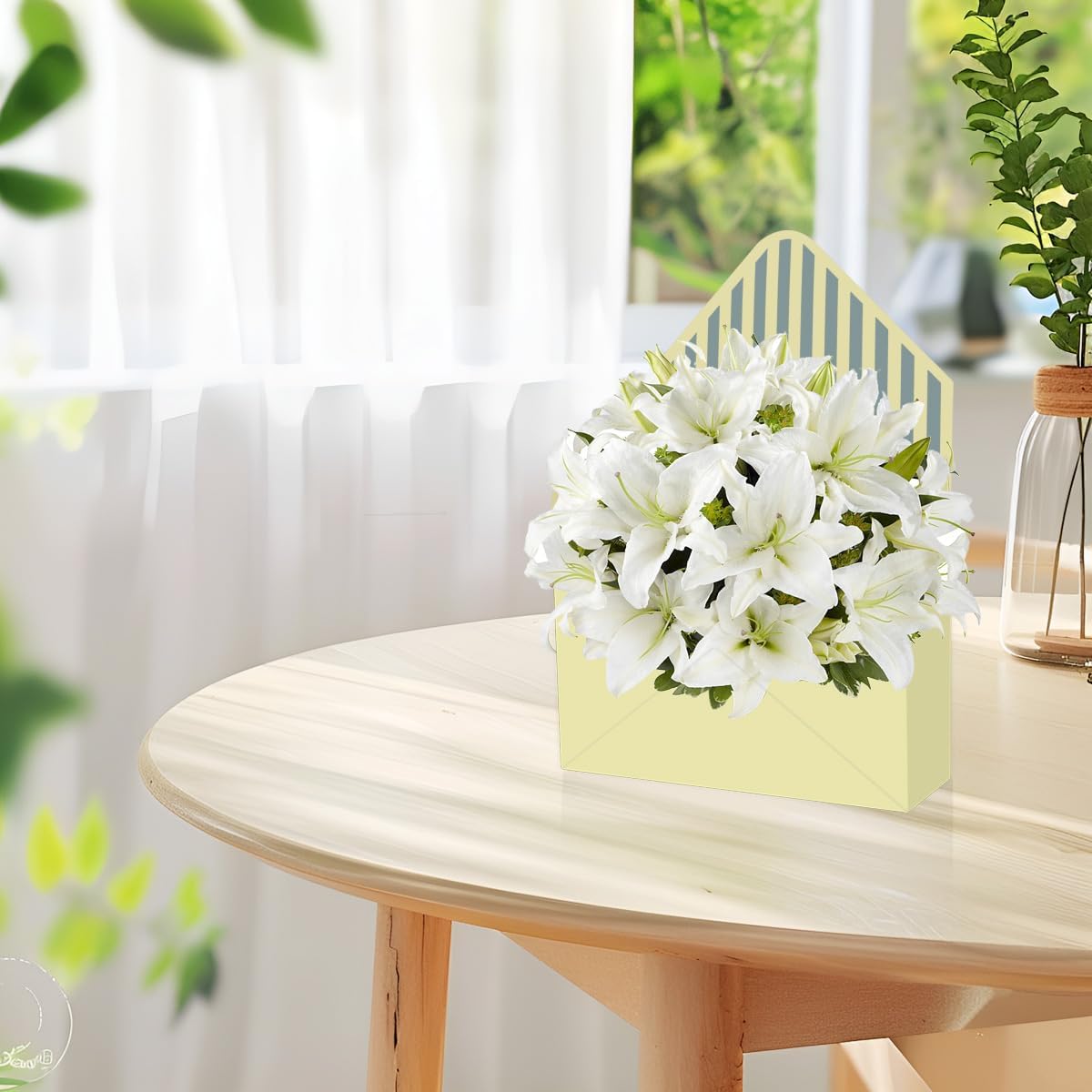 4 Pcs Mother's Day Florist Bouquet Envelope Boxes Mixed Style Flower Bouquet Packaging Gift Paper Boxes Gift Wrapping Envelope Box Flower Bags for Valentines Wedding Birthday Party Supplies(Striped)