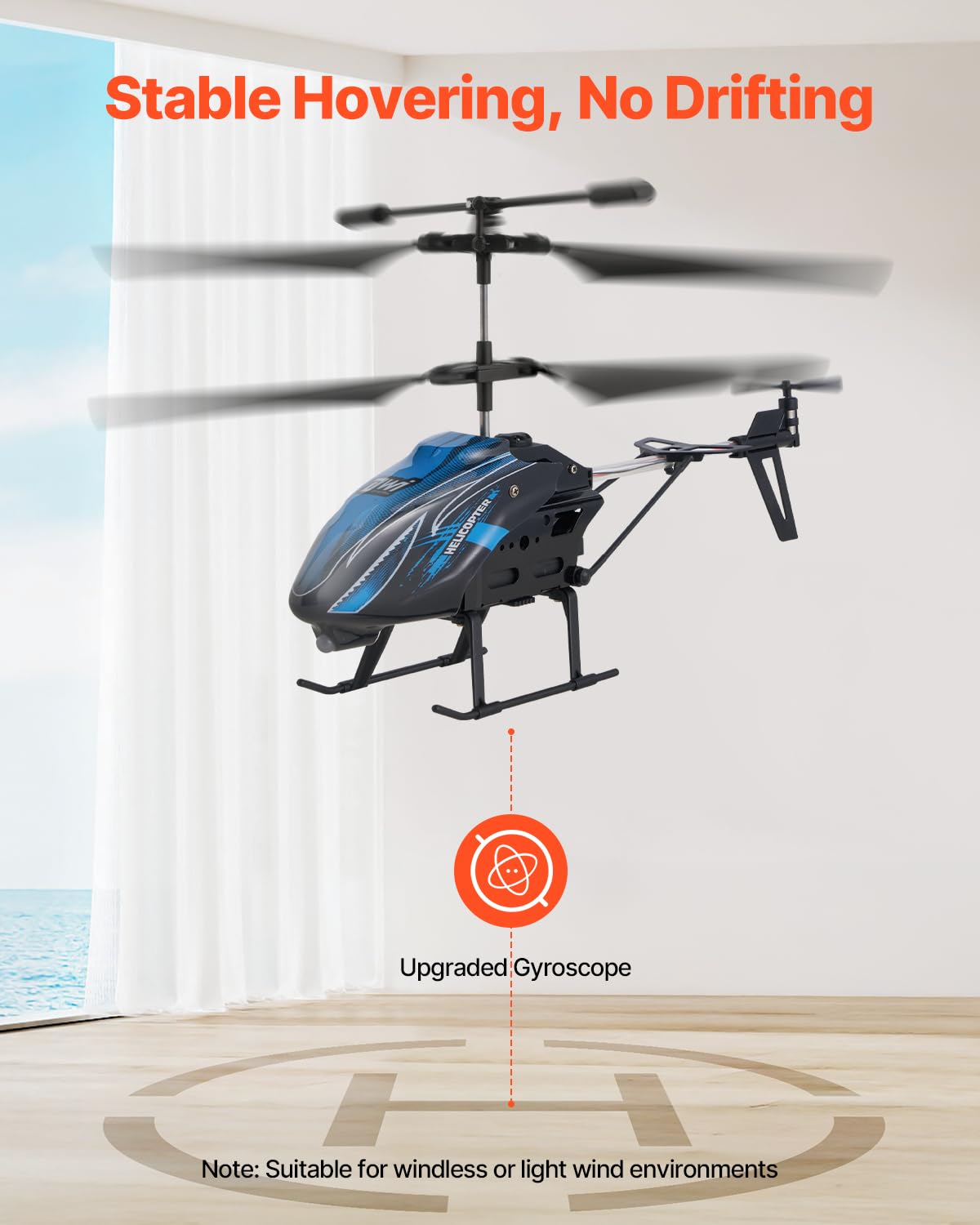 VEVOR RC Helicopter, 2.4GHz Flying Remote Control Helicopter, 3.5 Channel RC Airplane for Kid, 16 Mins Flight Time, Altitude Hold, One-Key Takeoff/Landing & LED Lights, Toys for Kids Ages 8 and up