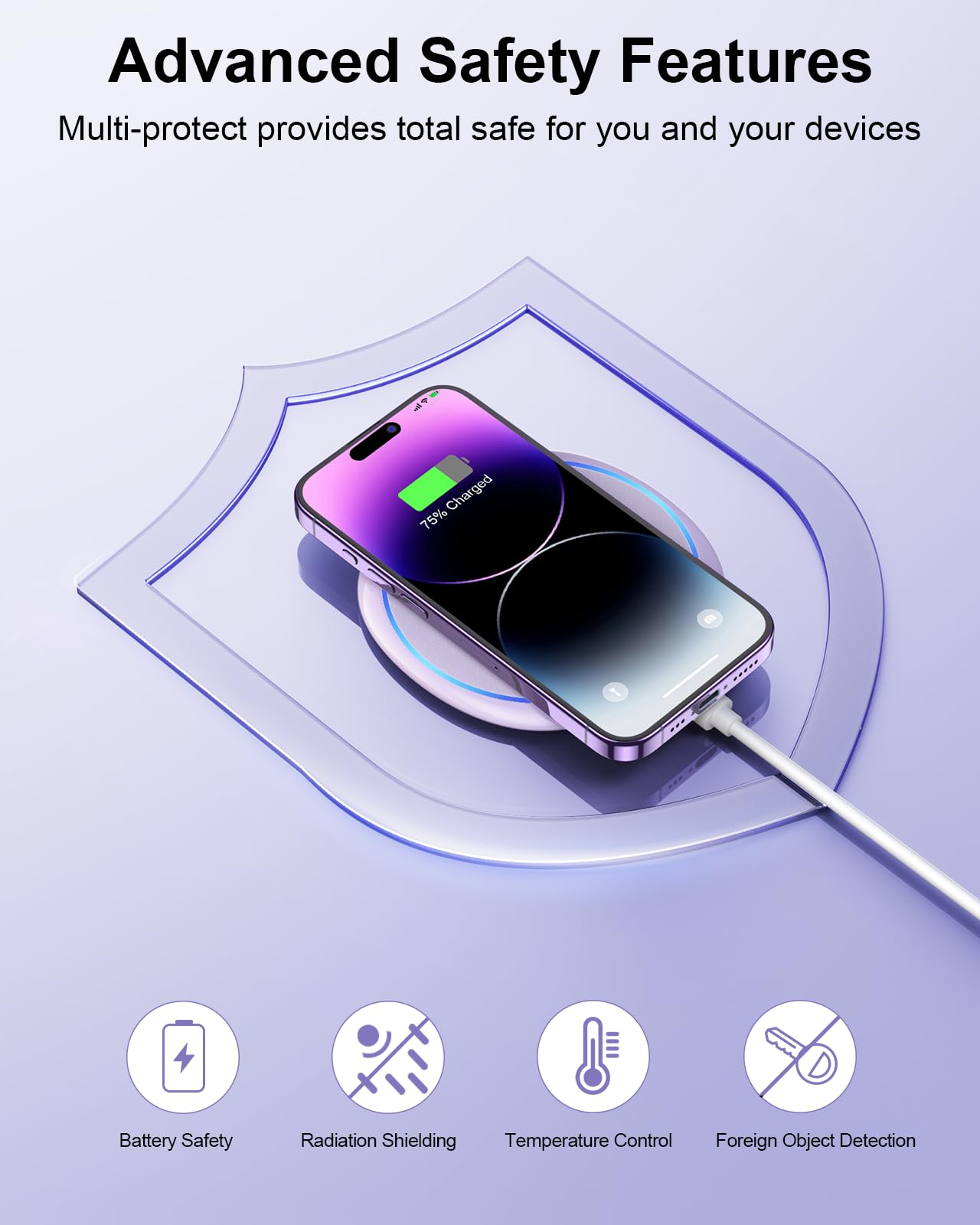 NANAMI 10W Max Wireless Charger Pad, Fast Charging Compatible with iPhone 17/16/15/14/13/12/11/SE Series, Samsung Galaxy S26/S25/S24/S23/S22/S21/S20, AirPods 2/3 - Adapter Required (Sold Separately)