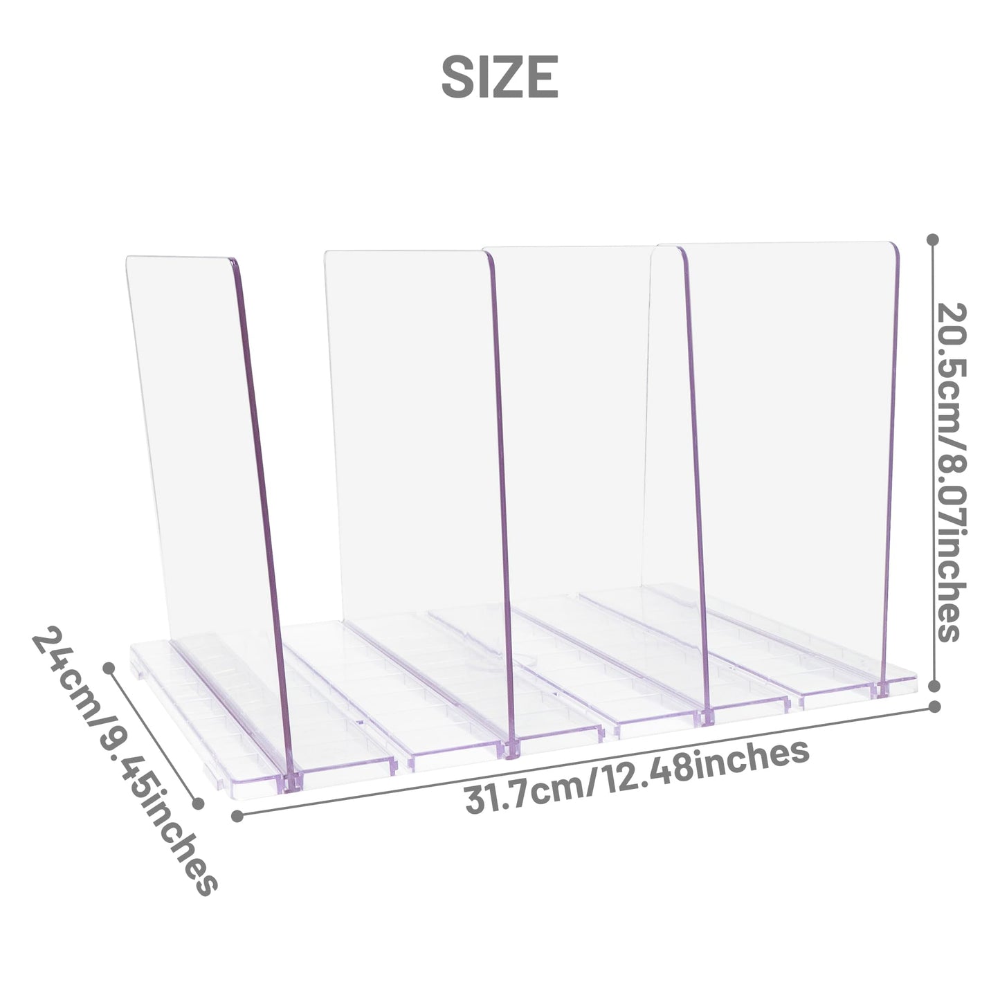 Amviner Gift Bag Storage Organizer, Acrylic Clear Shopping Bag Organizer, Adjustable Shelf Divider Bag Organizer for Small Closet, 1 Pack