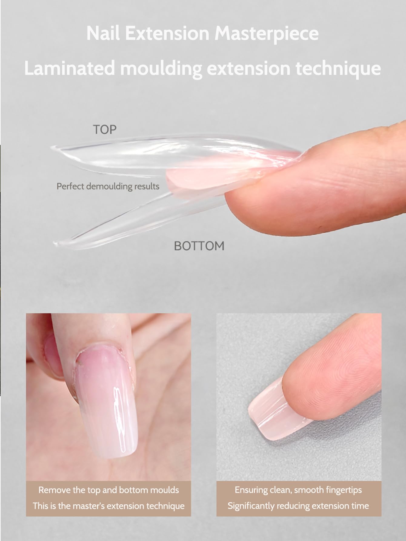 Klimonla Sandwich Dual Nail forms Professional Sandwich Dual Forms-240Pcs Long Stiletto Nail Mold for Fast Extension,15 Sizes Reusable Salon Manicure Tools (240pcs F47s)