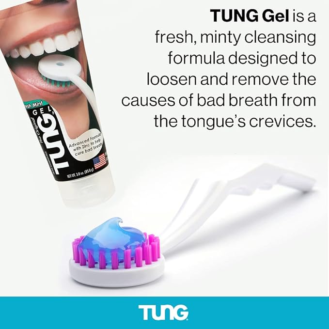 Peak Essentials | Tung Tongue Gel | Fresh Mint Tongue Cleaning Paste | Bad Breath and Halitosis | Mouth Odor Eliminator | Use with Tongue Brushes & Scrapers | Made in America (1 Pack)