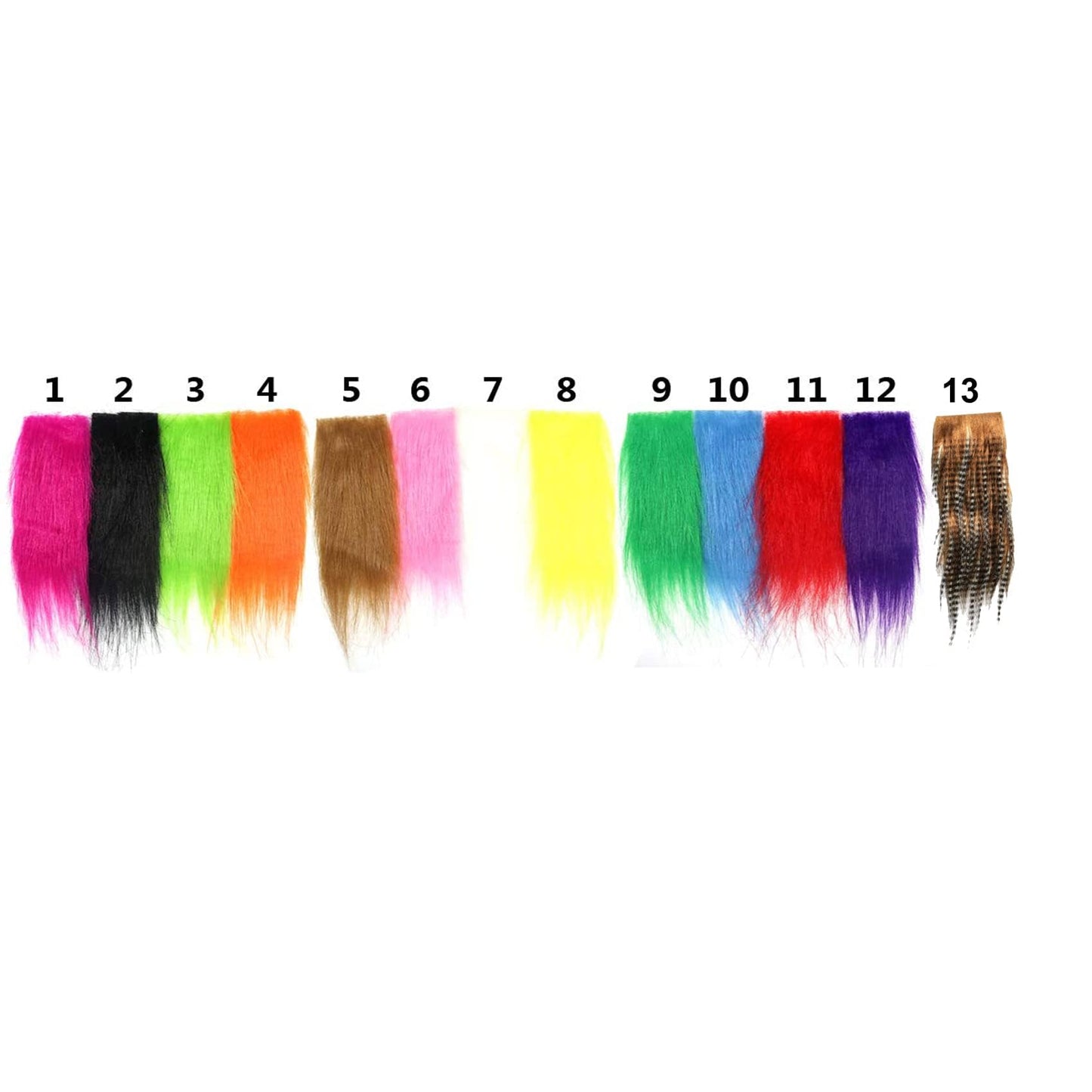 Greatfishing 13packs Mix Color Long Fiber Fly Tying Materials Streamer