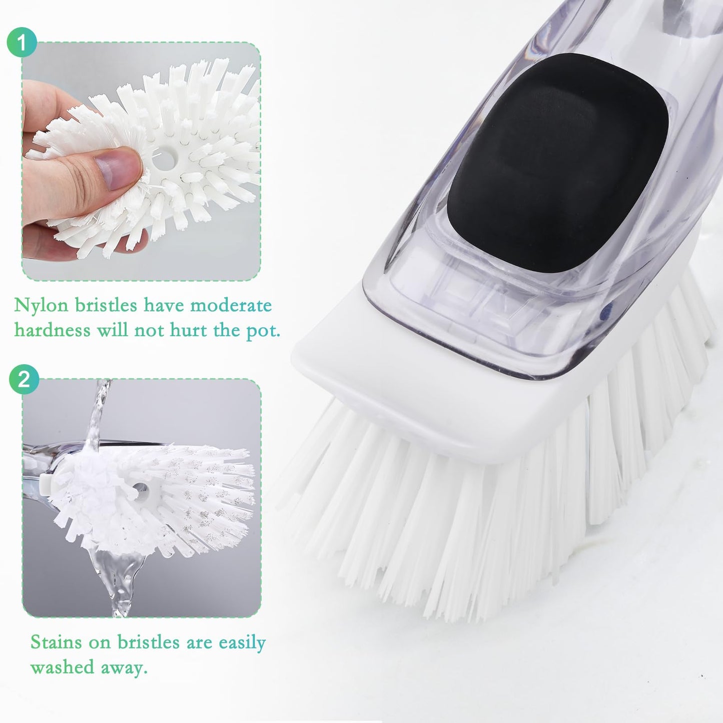 New Brush Refills for OXO New Soap Dispensing Dish Brush - 8 Pack Dish Brush Cleaning Soap Dispensing Head Replacement for Scrubber