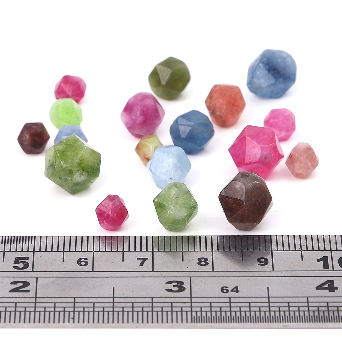 BEADIA Faceted Natural Tourmaline Agate Stone Round Beads 10mm 36cm/Strand for Jewelry Making