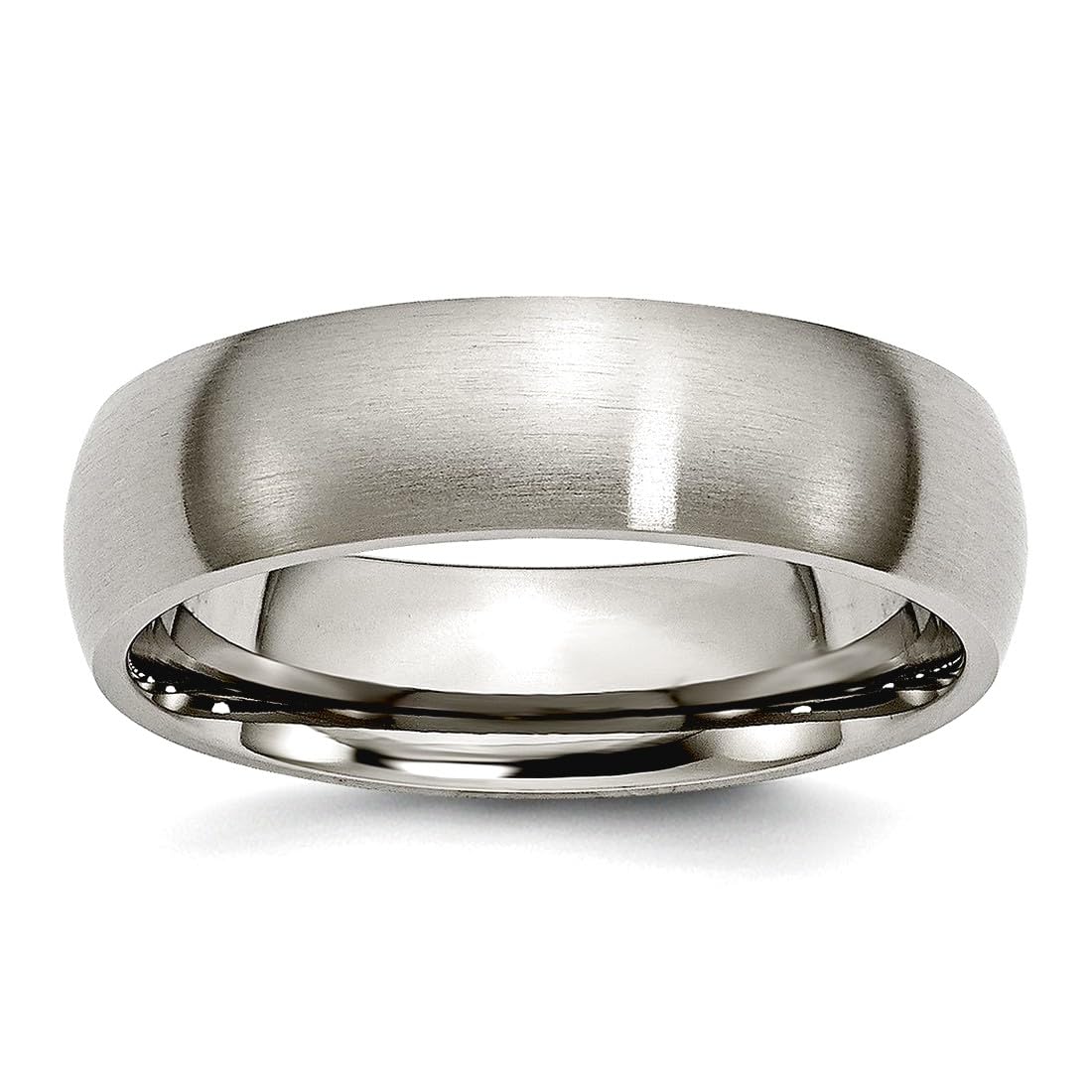 Chisel Titanium Half Round 6mm Brushed Band Ring Size 10 Ring for Women and Men