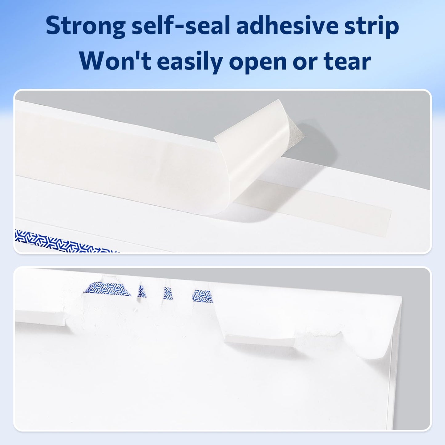SUNEE #10 Security-Tinted Self Seal Envelopes – 500 Pack White Windowless Mailing Envelopes, 24LB Printer Friendly for Business, Home & Office Use (4-1/8 x 9-1/2")