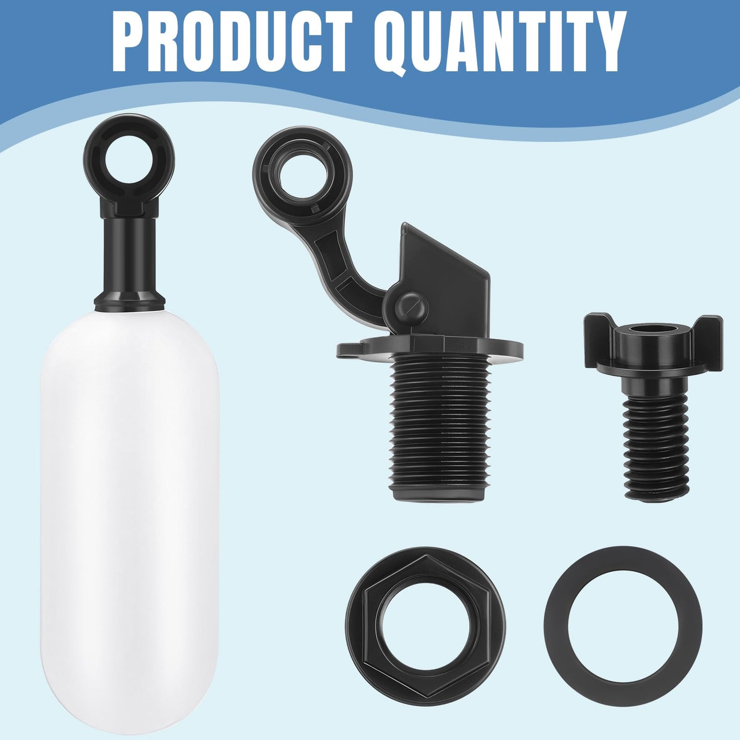 Blulu 3 Pack Float Valve, 1/2 Inch Automatic Pool Fill Float Ball Valve with Adjustable Arm for Ponds, Livestock Water Trough, Aquariums, Water Tank Level Control, Aquaculture(Black)