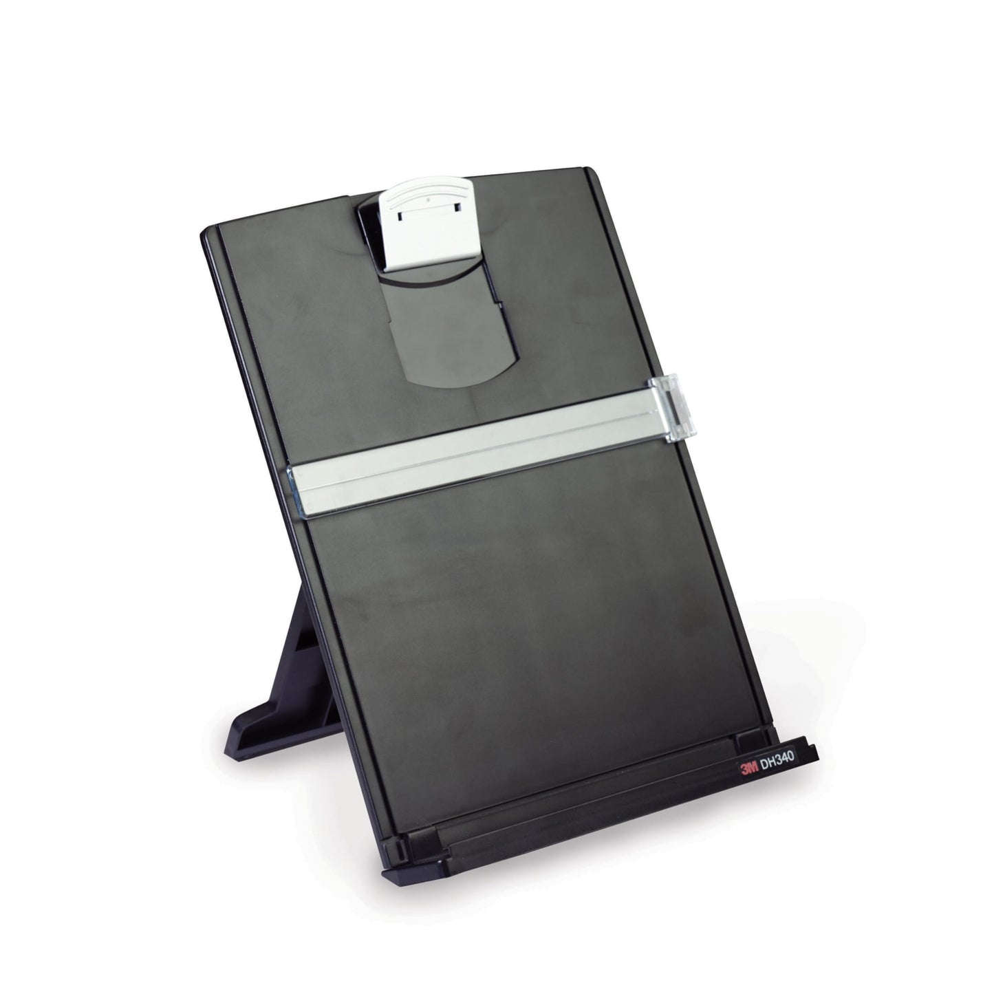 3M Desktop Document Holder Copy Holder, Adjustable Clip Holds Portrait and Landscape Documents for Easy Viewing, Bottom Ledge Has Lip to Keep up to 150 Sheets Securely in Place, Black (DH340MB)