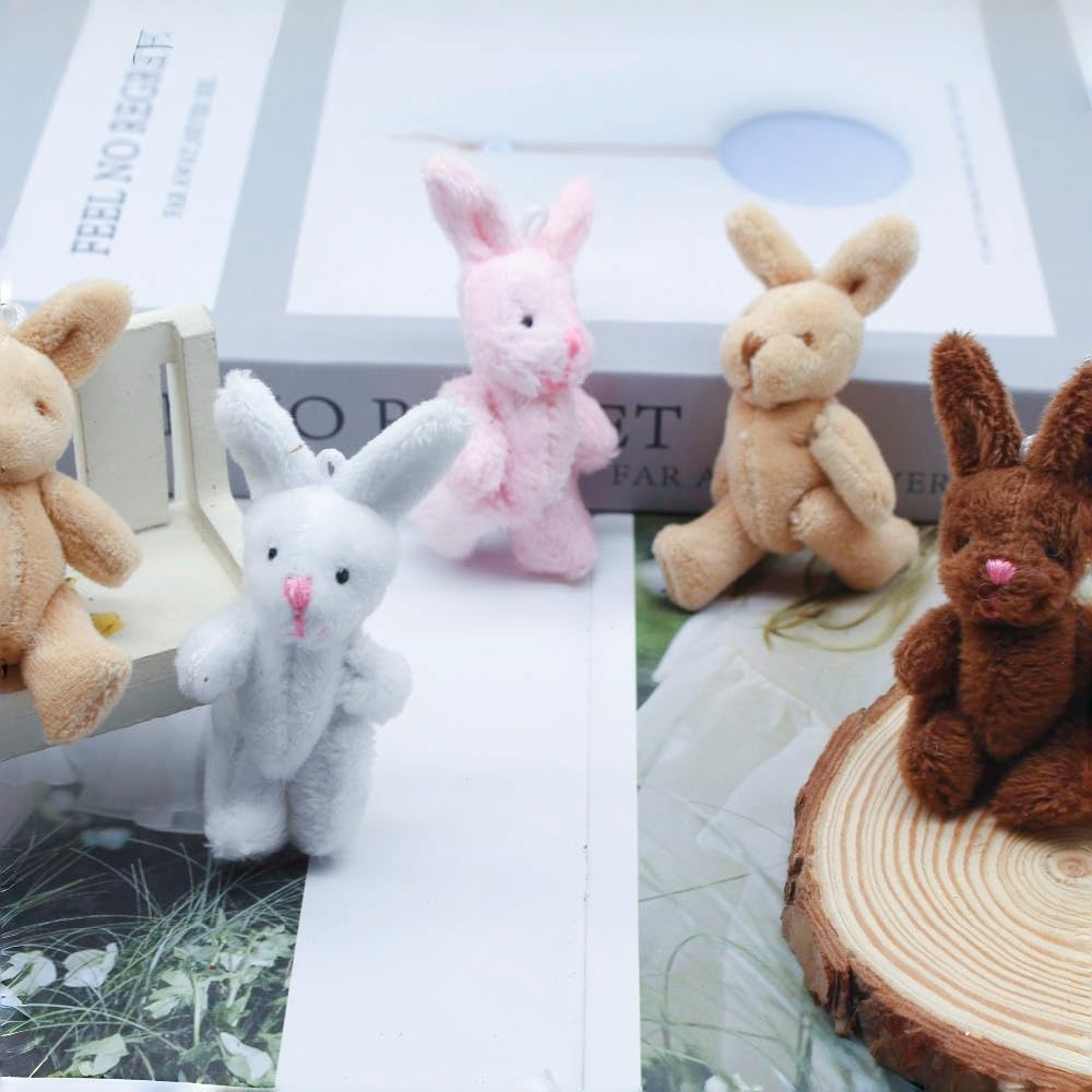 YGbridge Mini Plush Bunny, 12 Pcs Tiny Stuffed Animals, 3.2 Inch Easter Bunny Doll, Soft Rabbit for Easter, Birthday, Wedding Decorations, Easter Basket Stuffers (3.2 Inch)