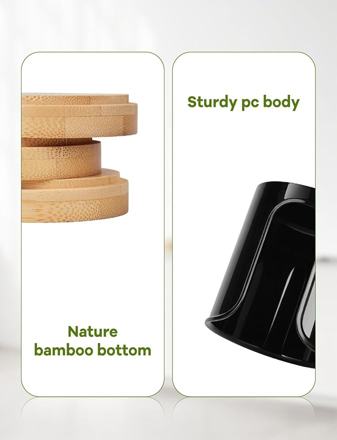 Bathroom Cup Dispenser - Small Cup Holder for Dixie 3 oz Bathroom Cups, Mouthwash Cups, 3 4 Ounce Cup Dispenser - PC/Bamboo, Black, Pack of 1