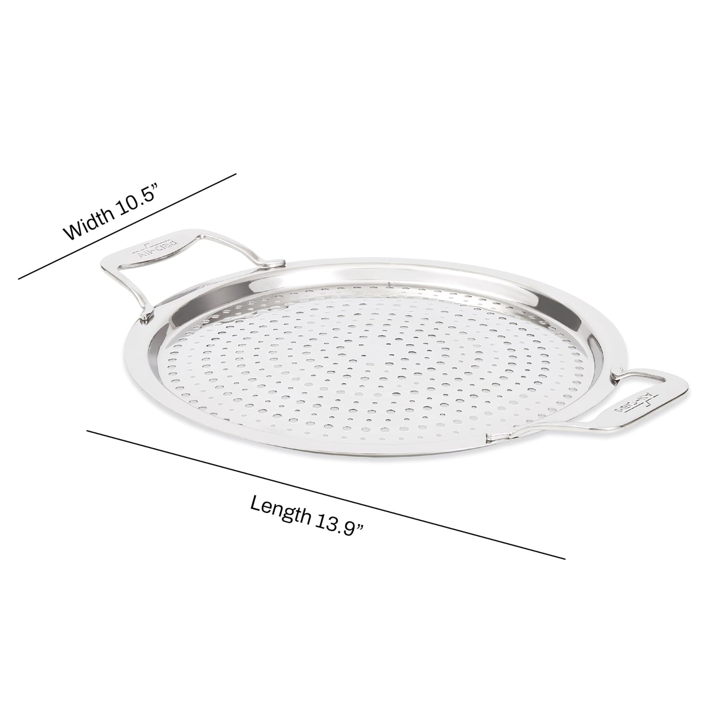 All-Clad Accessory, Stainless Steel Strain & Splatter Guard, 10.5-Inch, Easy, Mess-Free Straining, Multifunctional Design, Pots and Pans, Cookware, Kitchen Gadgets, Cooking Tools, Silver