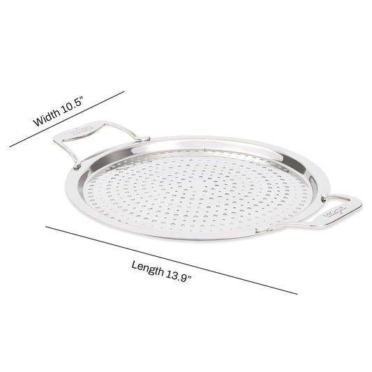 All-Clad Accessory, Stainless Steel Strain & Splatter Guard, 10.5-Inch, Easy, Mess-Free Straining, Multifunctional Design, Pots and Pans, Cookware, Kitchen Gadgets, Cooking Tools, Silver