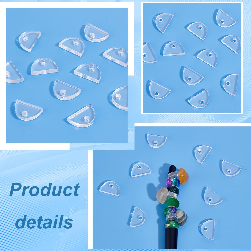 AHANDMAKER 100Pcs Beads for Pens, Clear Focal & Spacer Acrylic Pendants for Beadable Pen Kits & Jewelry Making DIY Supplies