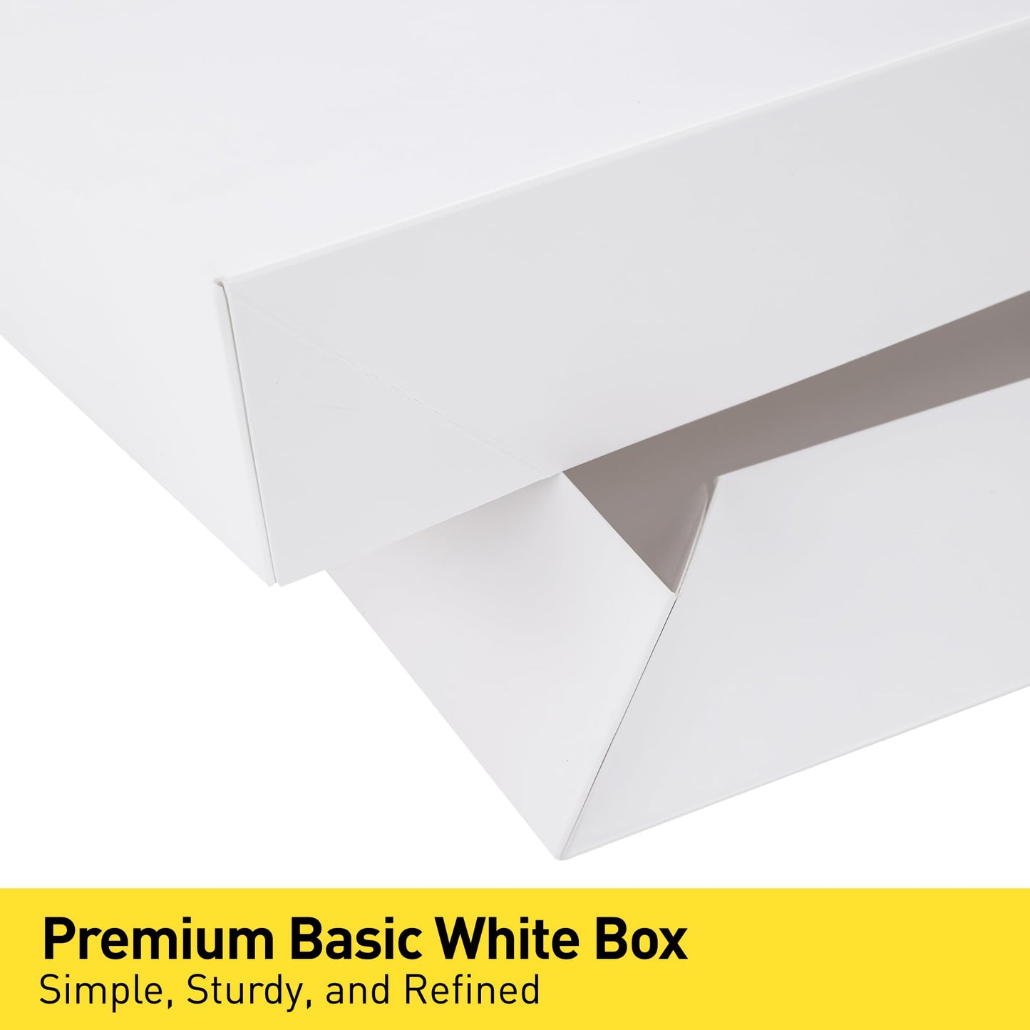 SUNCOLOR Large Gift Boxes With Lids, White Cardboard, 15 x 9.5 x 2 Inches, 12 Pack, for Clothes, Shirts, Presents, Clean & Elegant White Finish