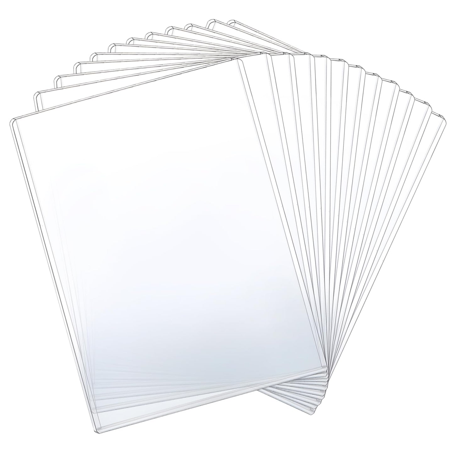 12 Pcs 8 1/2" x 11" Rigid Print Protectors - Clear Toploaders - Hard Plastic Document & Photo Sleeves - Birth Certificate Protector