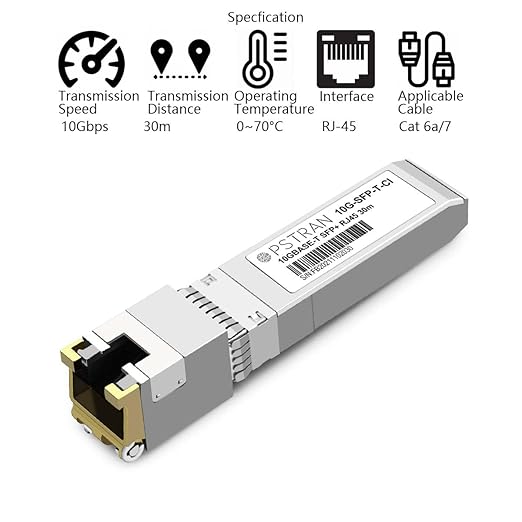 OPSTRAN 10GBASE-T SFP+ to RJ45 Copper Transceiver Module Compatible with Fortinet FN-TRAN-SFP+GC FS-TRAN-SFP+GC 10G SFP+ 30m Cat6a/7 4 Pack