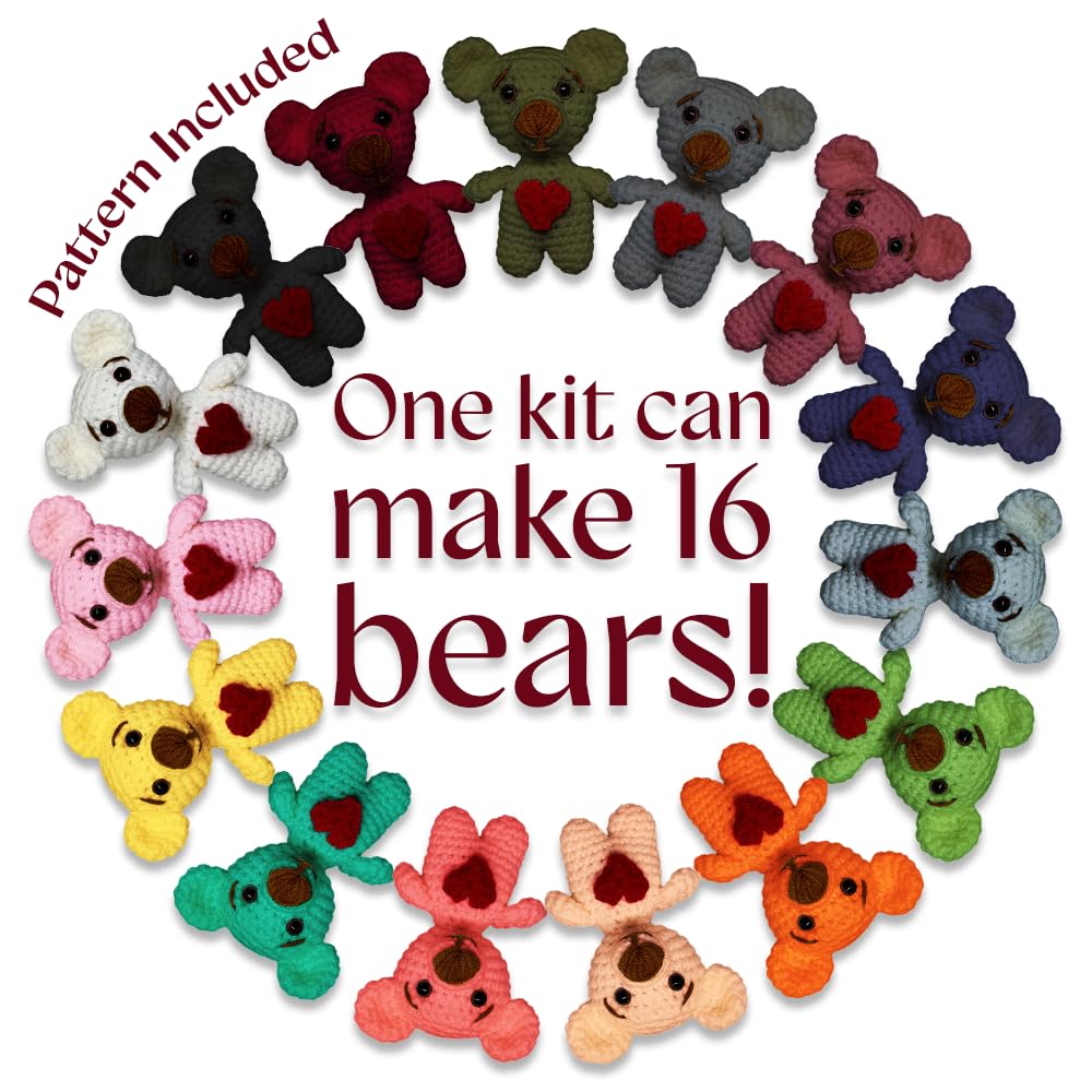 LovLim Crochet Yarn kit, 16 Soft Cotton Yarn Skeins,1000+ Yards, for Crochet and Knitting, Free Crochet/Amigurumi Patterns, Craft DK Yarn Perfect Starter Kit