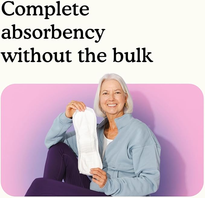 Because Premium Incontinence Pads for Women - Discreet, Individually Wrapped Liners - Moderate Absorbency, Ergonomic Design for Comfort, Leak Protection - 120 Count (6 Packs of 20)