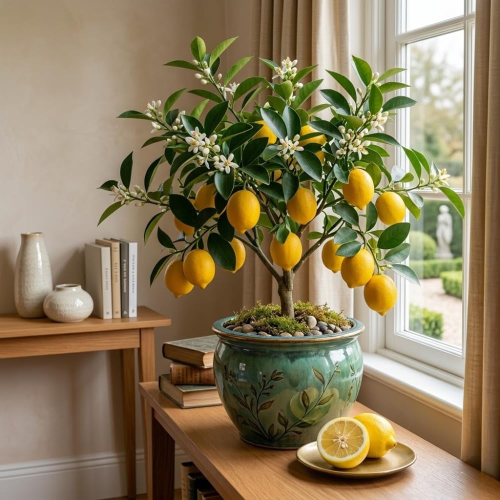 3 Meyer Lemon Trees Live Plants in 4'' Pot, Fragrant Citrus Tree, Hardy and High-Yielding Meyer Lemon Plant for Indoor Outdoor Growing, Ready to Grow, 3-5 Inch Tall