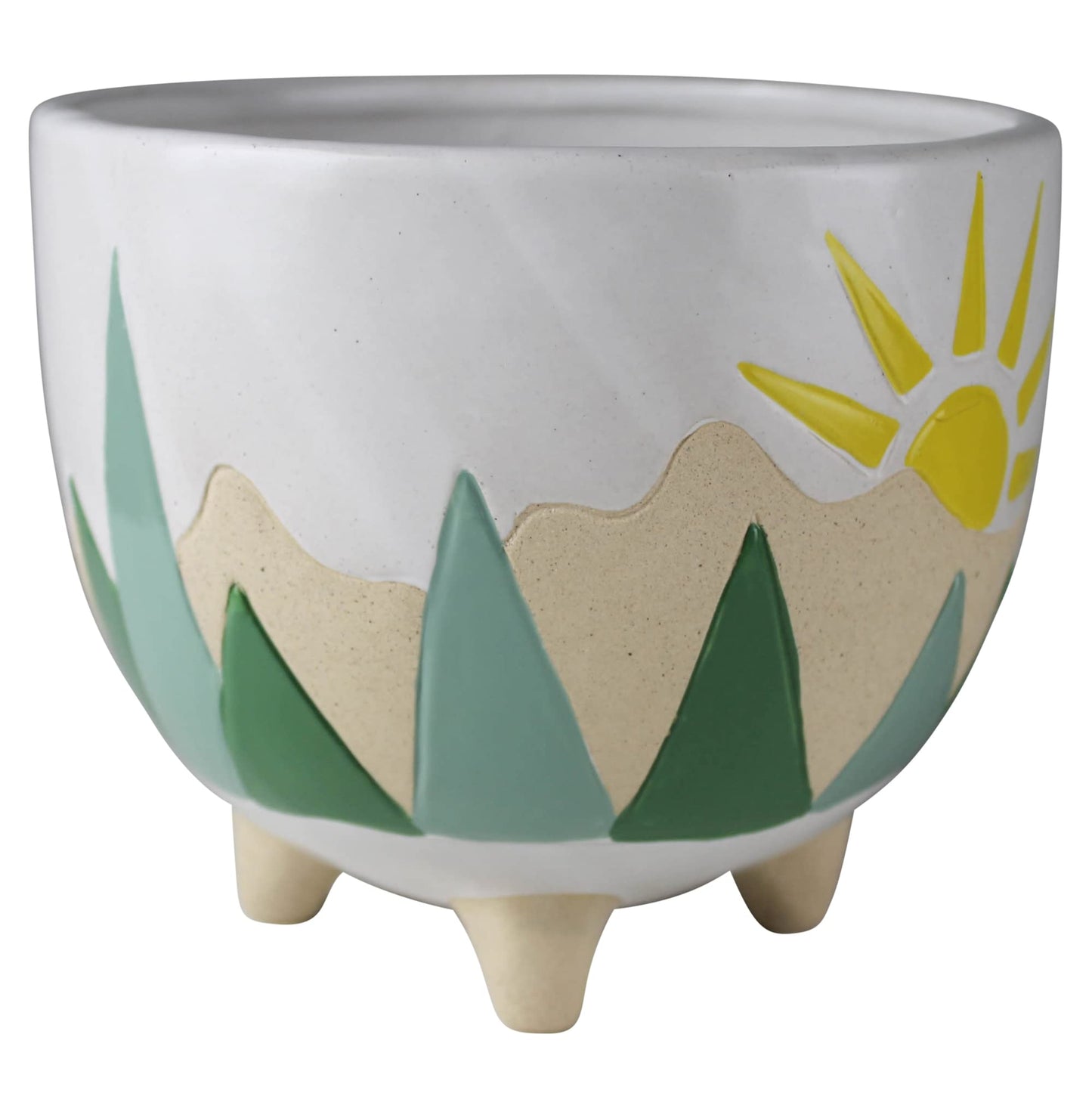 AREOhome HomArt Mountainscape Cachepot, 6.25-inch Length, Ceramic