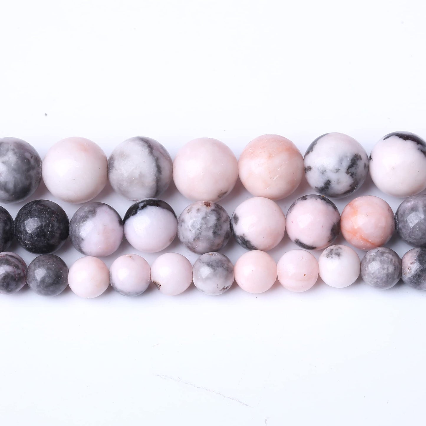 10MM Pink Zebra Jaspers Round Loose Beads Natural Gem Beads Crystal Energy Stone Beads for Jewelry Making DIY Bracelet Necklace