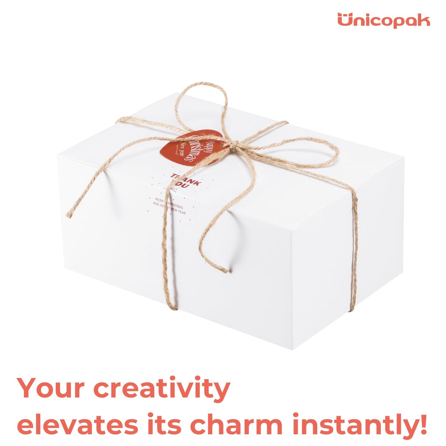 UnicoPak 24 Pack 9x6x4 Gift Boxes, White Gift Boxes with Lids for Presents Bulk for Gifts Birthday Wedding Bridesmaid Proposal Valentine Holiday Christmas