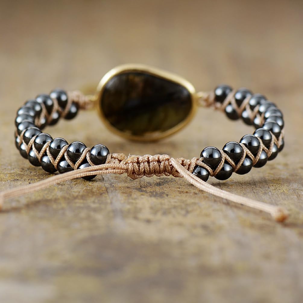 ZOSOJONA Women Handmade Boho Wrap Bracelets Natural Stone Variety Beads Strand Bracelet