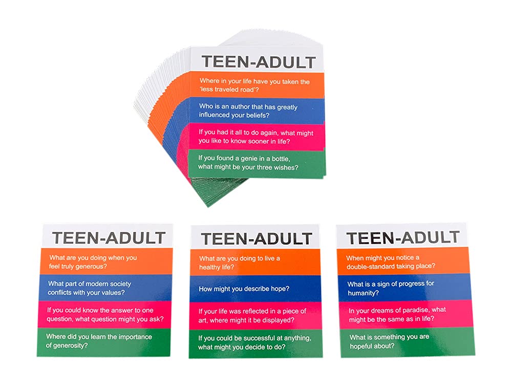 YEHUA! Totika Therapy Game Five Card Set with 48 Colored Stackable Blocks - Self Esteem, Junior, Teen/Adult, Life Skills and Icebreaker - A Game of Fun, Skill and Communication