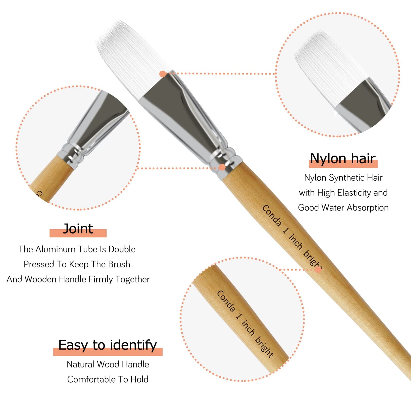 CONDA 11 Piece Stainless Steel Wood Handle Spatula Palette Knife and CONDA Paint Brushes Set of 24