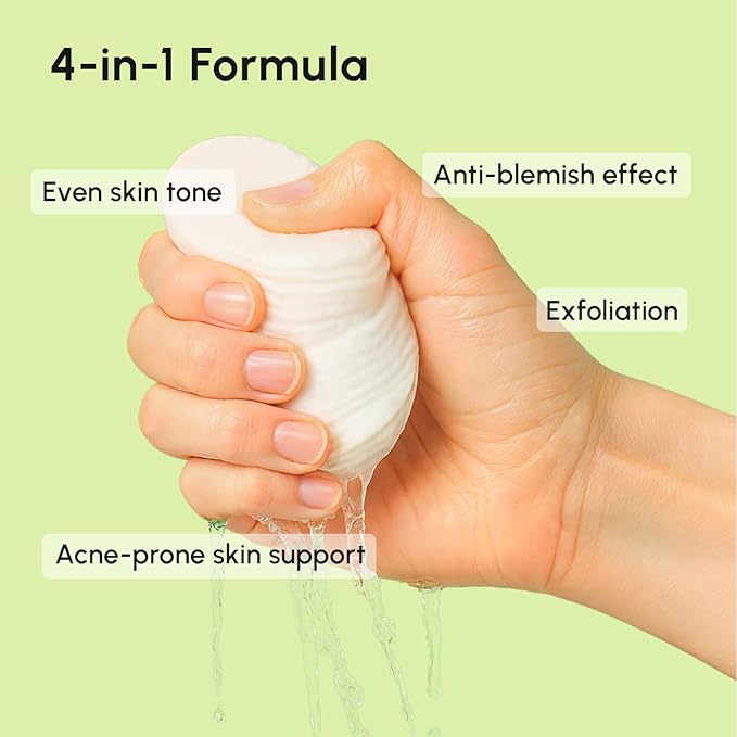 MAREE Blemish Toner Polishes - Daily Facial Radiance Toner Polishes - Witch Hazel Acne Face Toning Pads - Acne Skin Care with BHA Salicylic Acid - Cleansing Pad for Face - Blemish Clearing Wipes