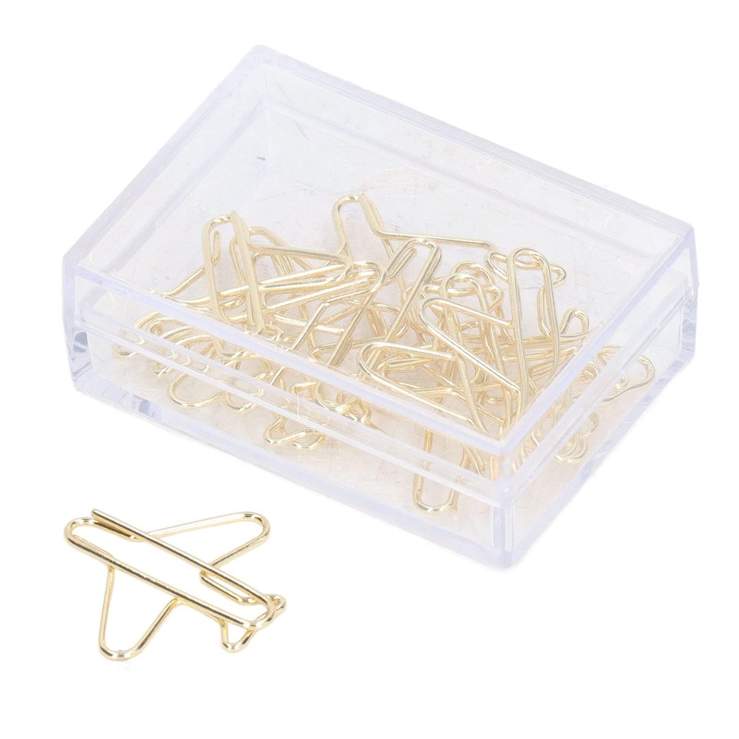 100Pcs Airplane Shape Paper Clips, Mini Cute Metal Paperclips, Funny Decorative Bookmarks Planner Clips with Storage Box Portable Office Supplies for College Teachers Students – Desk Accessories