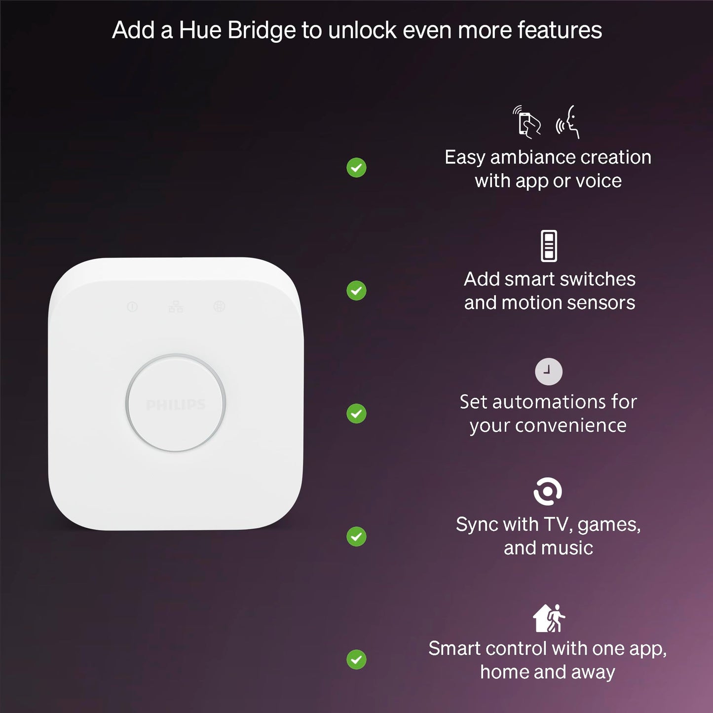 Philips Hue Essential Smart LED A19 Bulb, White and Color Ambiance, E26 Base, 8.8W, 2200K-6500K, 800 Lumens, Dimmable, Works with Alexa, Google, and Apple Home, 4-Pack
