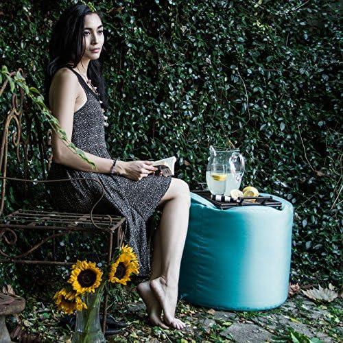 Jaxx Spring Indoor/Outdoor Bean Bag Pouf Ottoman, Navy