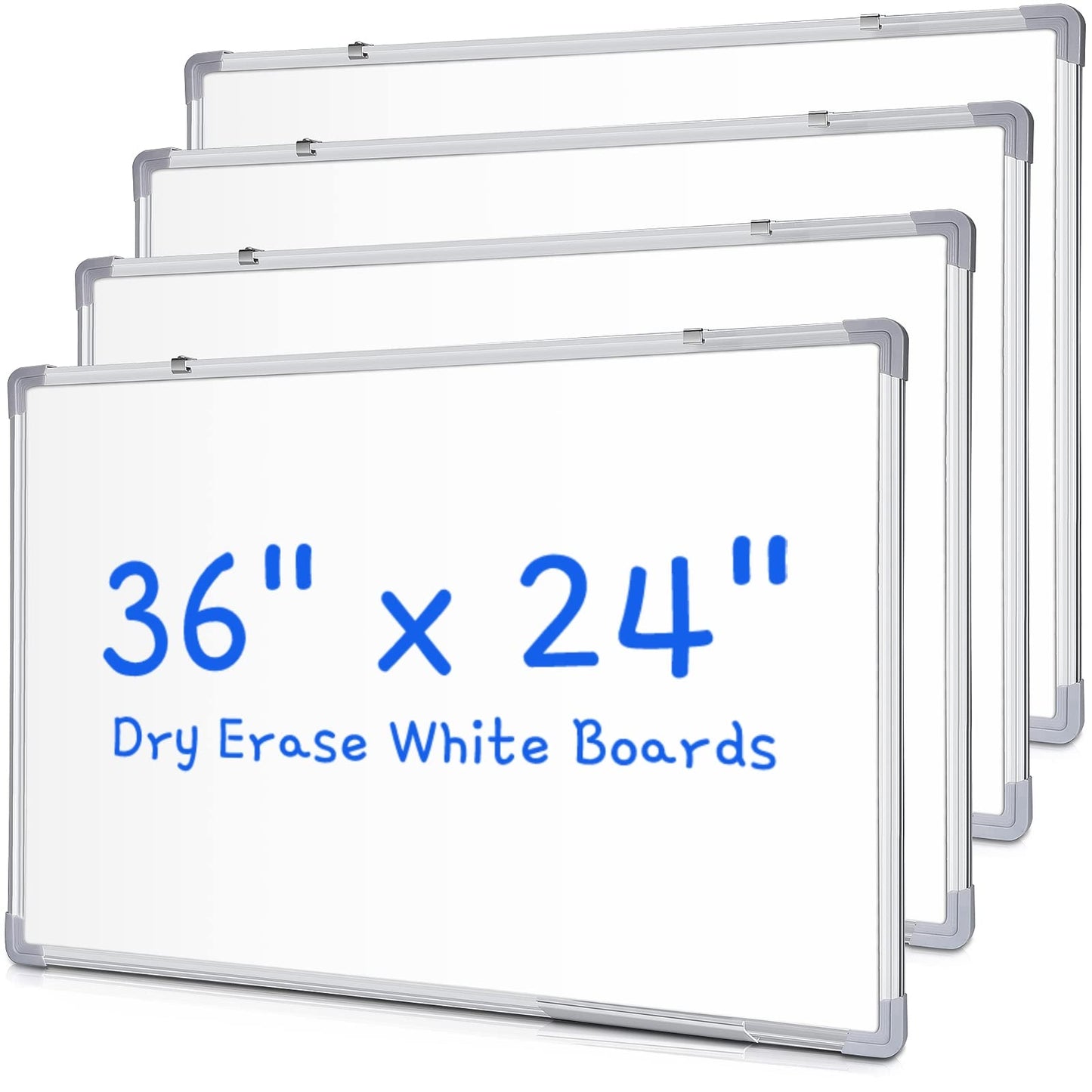 Tinlade 4 Pack Magnetic Dry Erase White Boards, Whiteboard for Wall Drawing Board Silver Aluminum Frame Presentation Board for Office Home School Classroom(36 x 24 Inch)