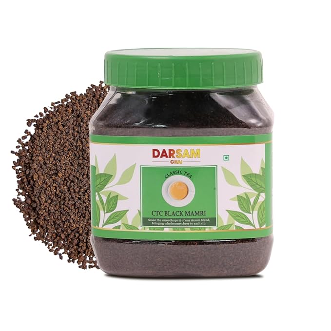 Darsam CTC Black Tea from Assam– 8.8oz (250g), Bold & Full-Bodied Loose Leaf Chai Tea, Perfect for Traditional Chai, Iced Tea & Kombucha, Single-Origin Assam Tea, Shipped Straight from the Estates, Packed in Airtight PET Jar for Freshness