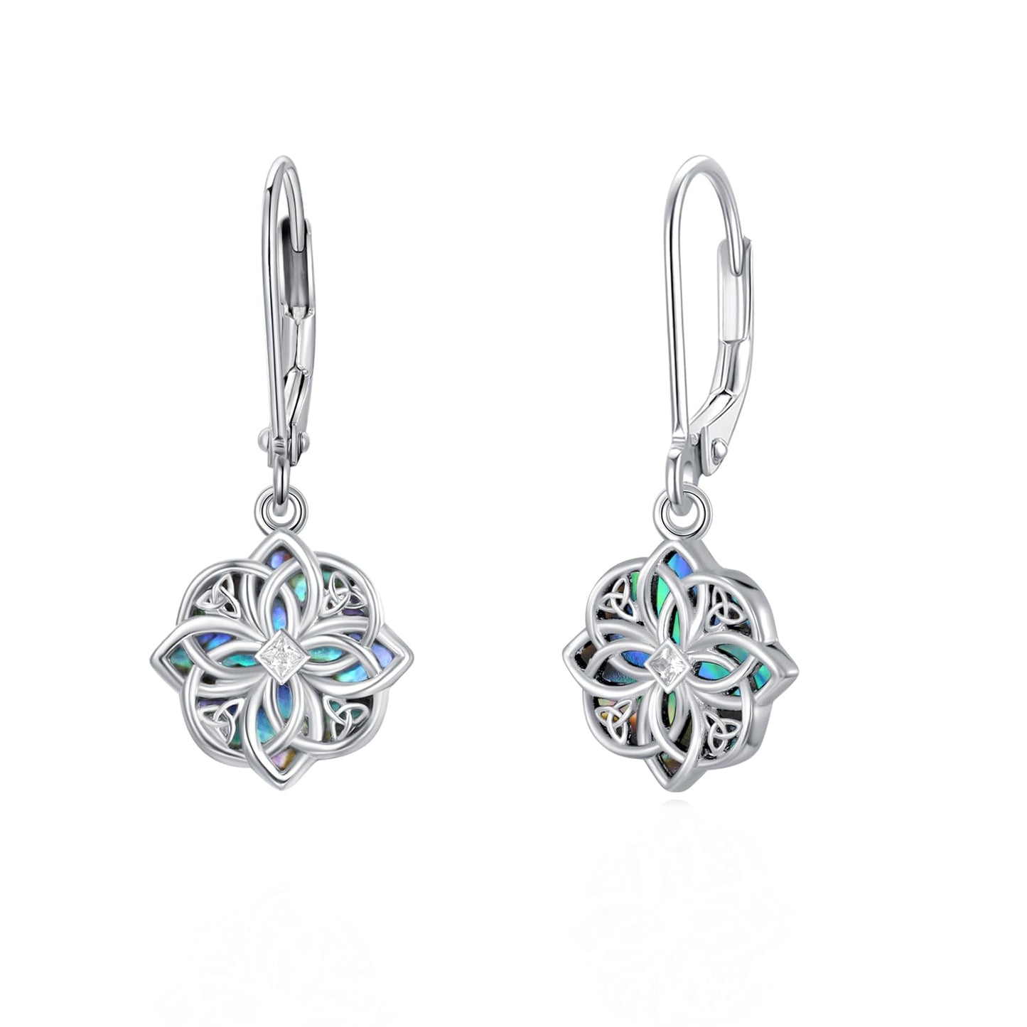 PARYFO Celtic Knot for Women Witches Knot Dangle Earrings with Abalone Good Luck Irish Celtic Knot Vintage Dangles for Women
