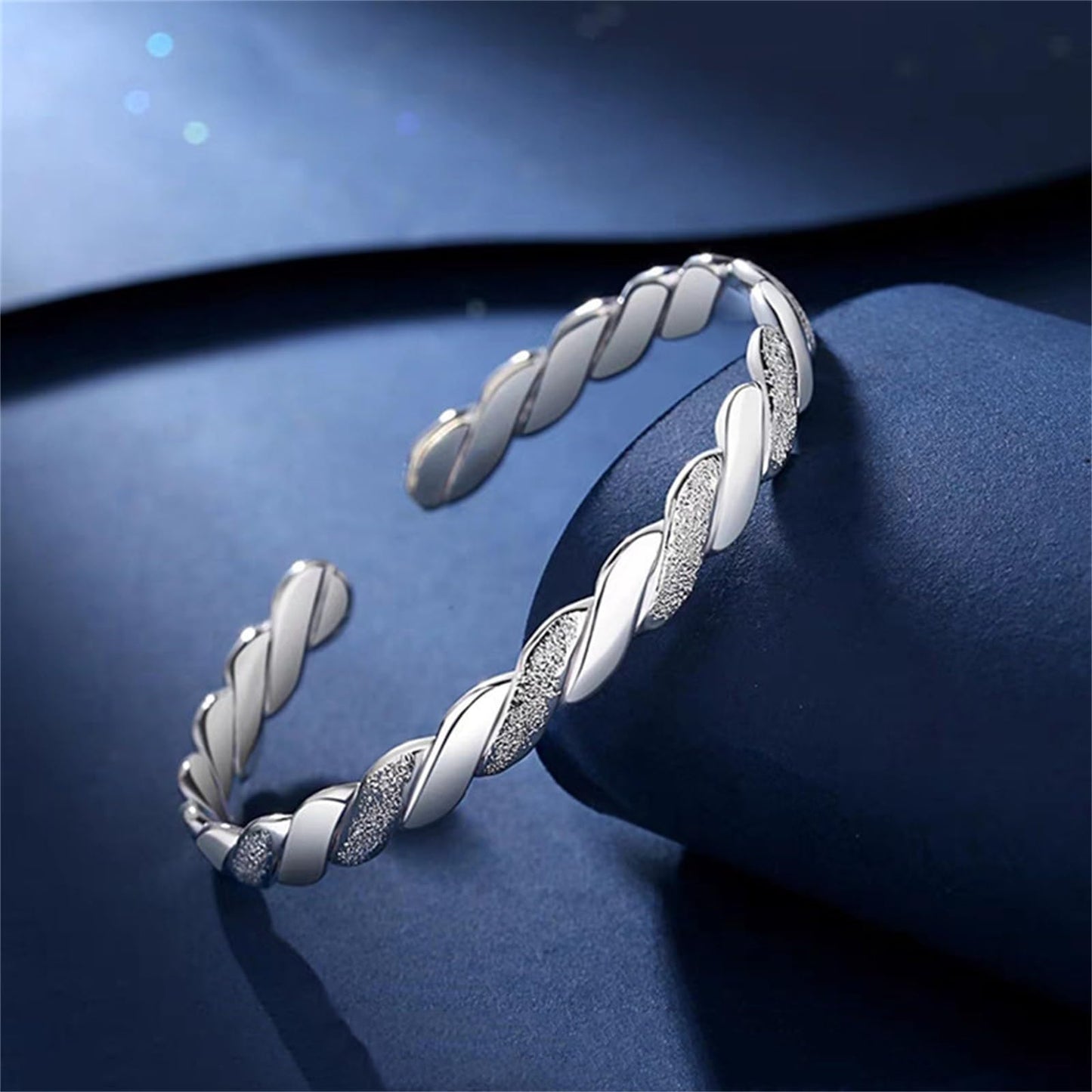Handmade 925 Sterling Silver Bangle Bracelets For Women Twist Braid Cuff Bangles Irregular Hammered Bangle Bracelets Open Adjustable Bangles For Women Dainty Statement Stackable Bangle Jewelry Gifts
