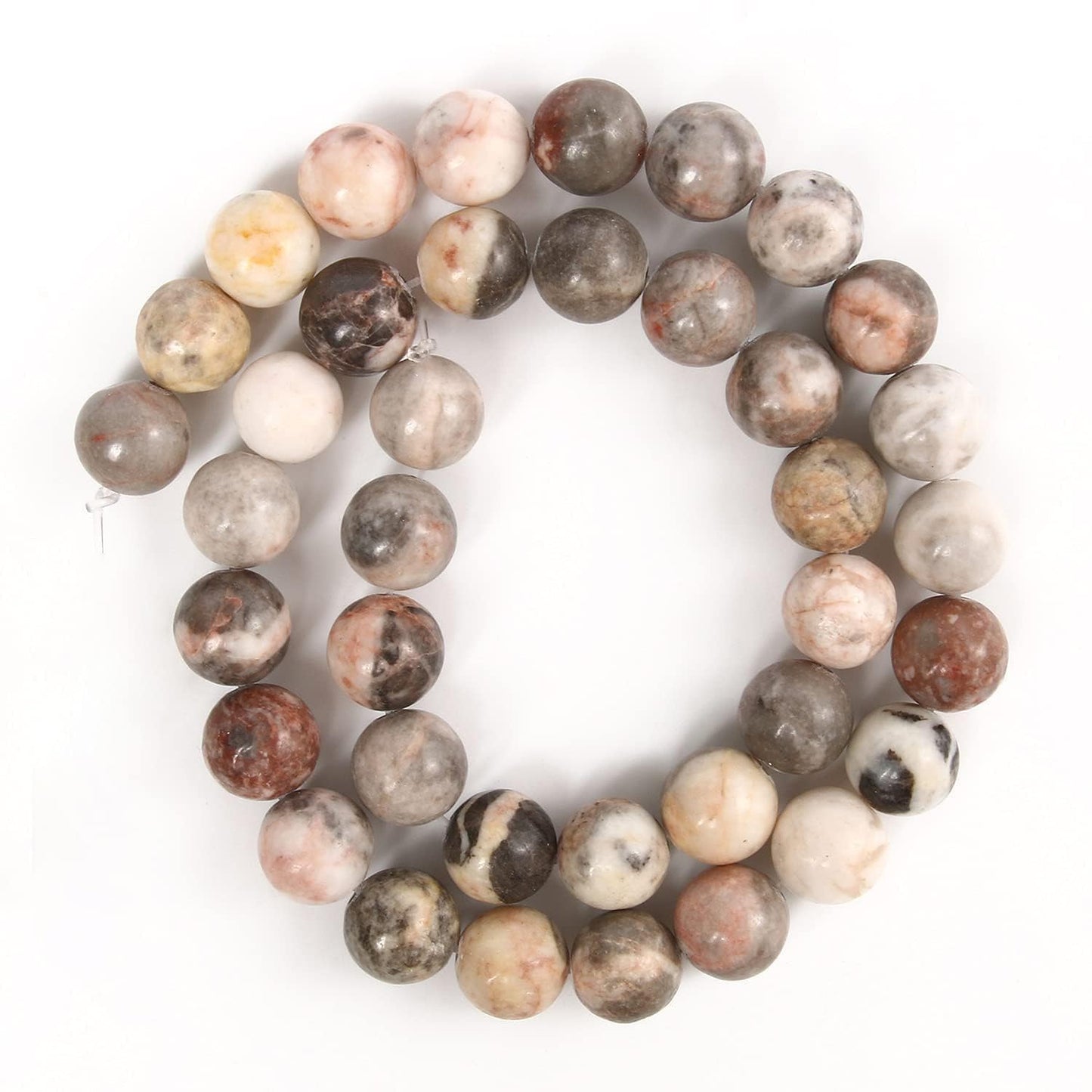 About 45pcs 8mm Natural Stone Beads Pink Zebra Jasper Beads Energy Crystal Power Gemstone for Jewelry Making, DIY Bracelet Necklace