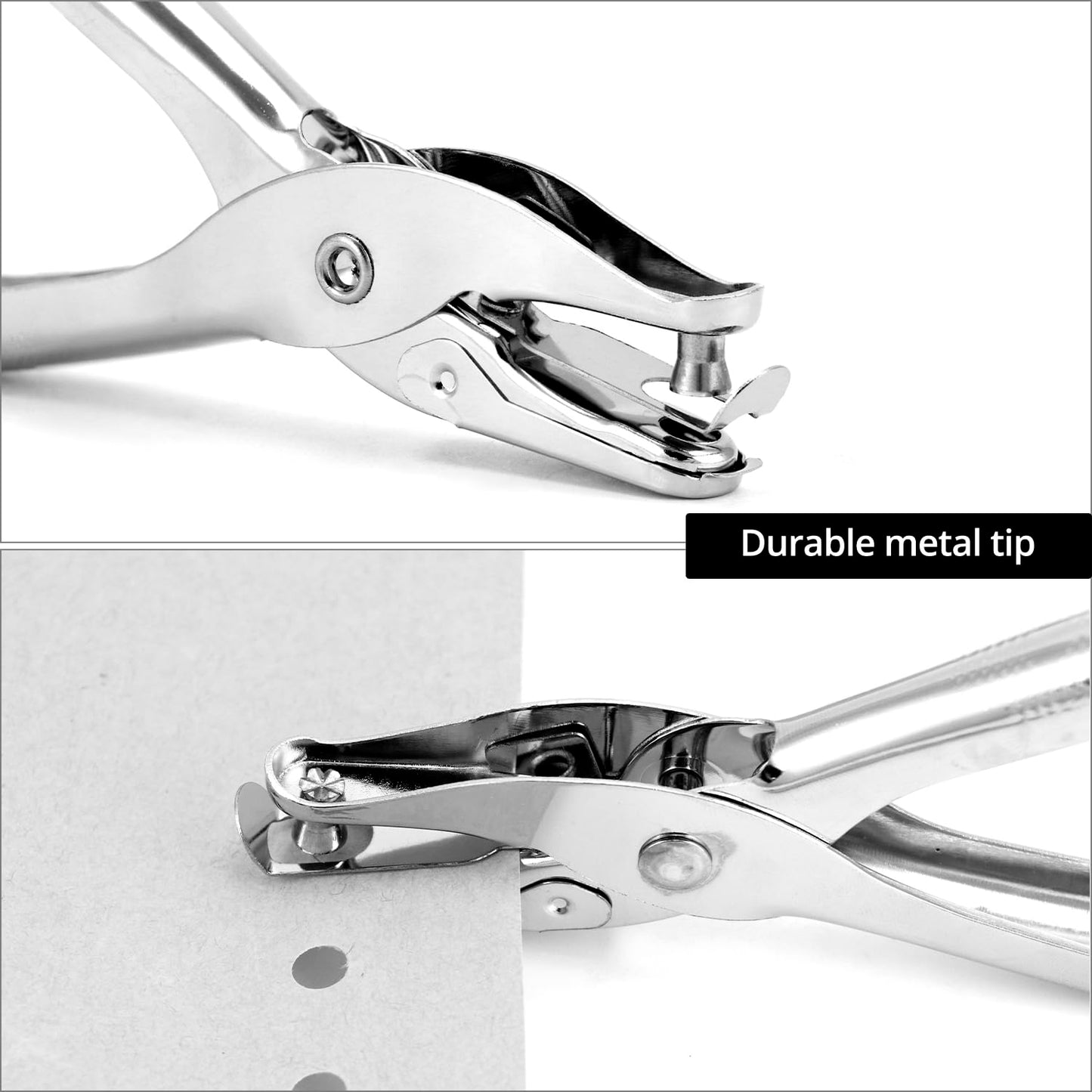 QWORK 24 Pack 1/4 Inch Single Hole Puncher - 5 Sheet Capacity Paper Metal Punches for Greeting Cards Scrapbook Notebook