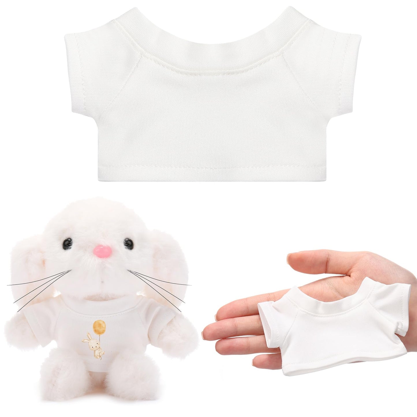 Litherr S Stuffed Animal Clothes Tshirt Fit 6 Inch Plush Animal Tiny Blank 17cm Stuffed Doll Shirt Accessory Make Your Unique Stuffed Doll Outfit
