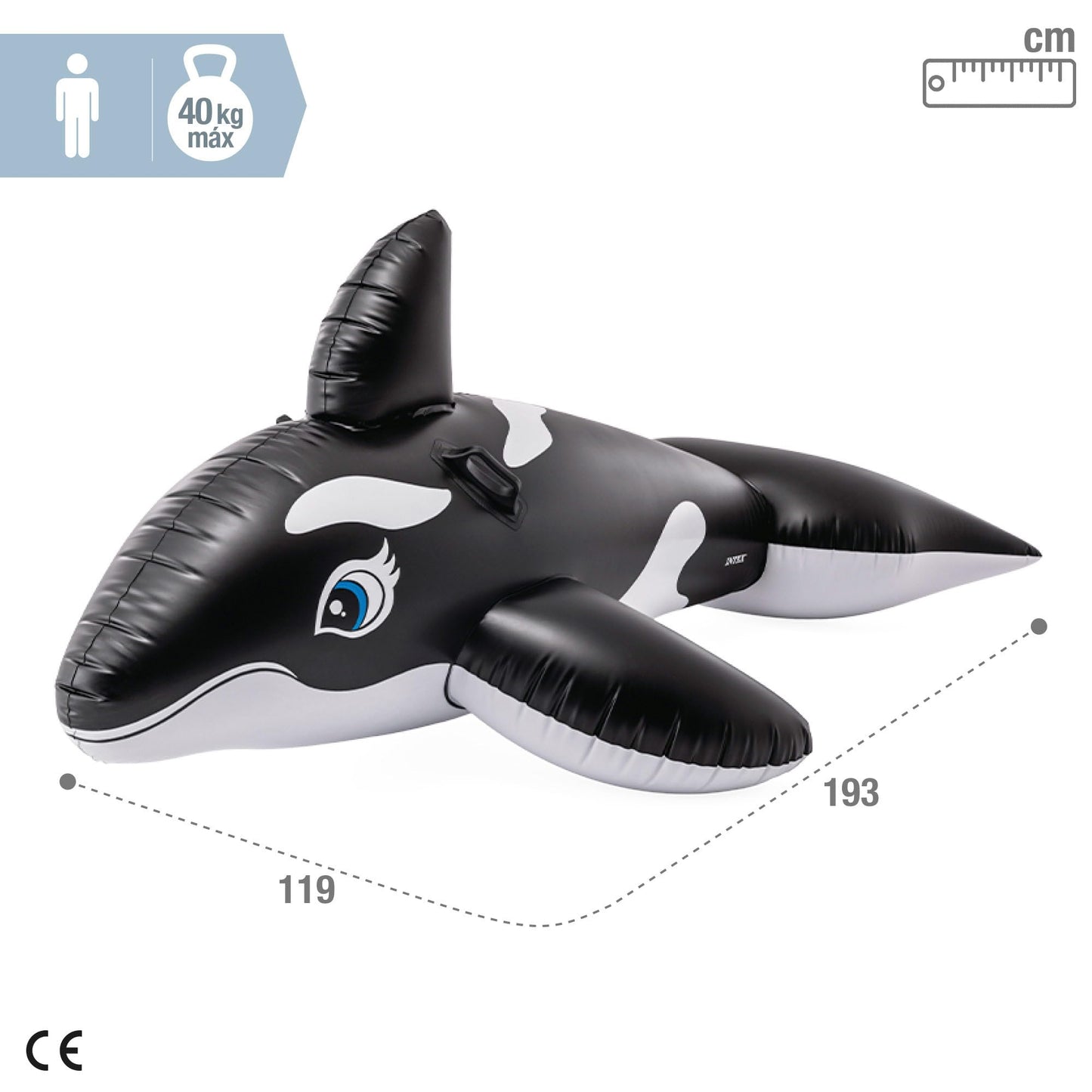 INTEX Whale Inflatable Pool Float: Animal Pool Toy For Kids – 2 Heavy-Duty Handles – 88lb Weight Capacity – 76" x 47" – For Ages 3+
