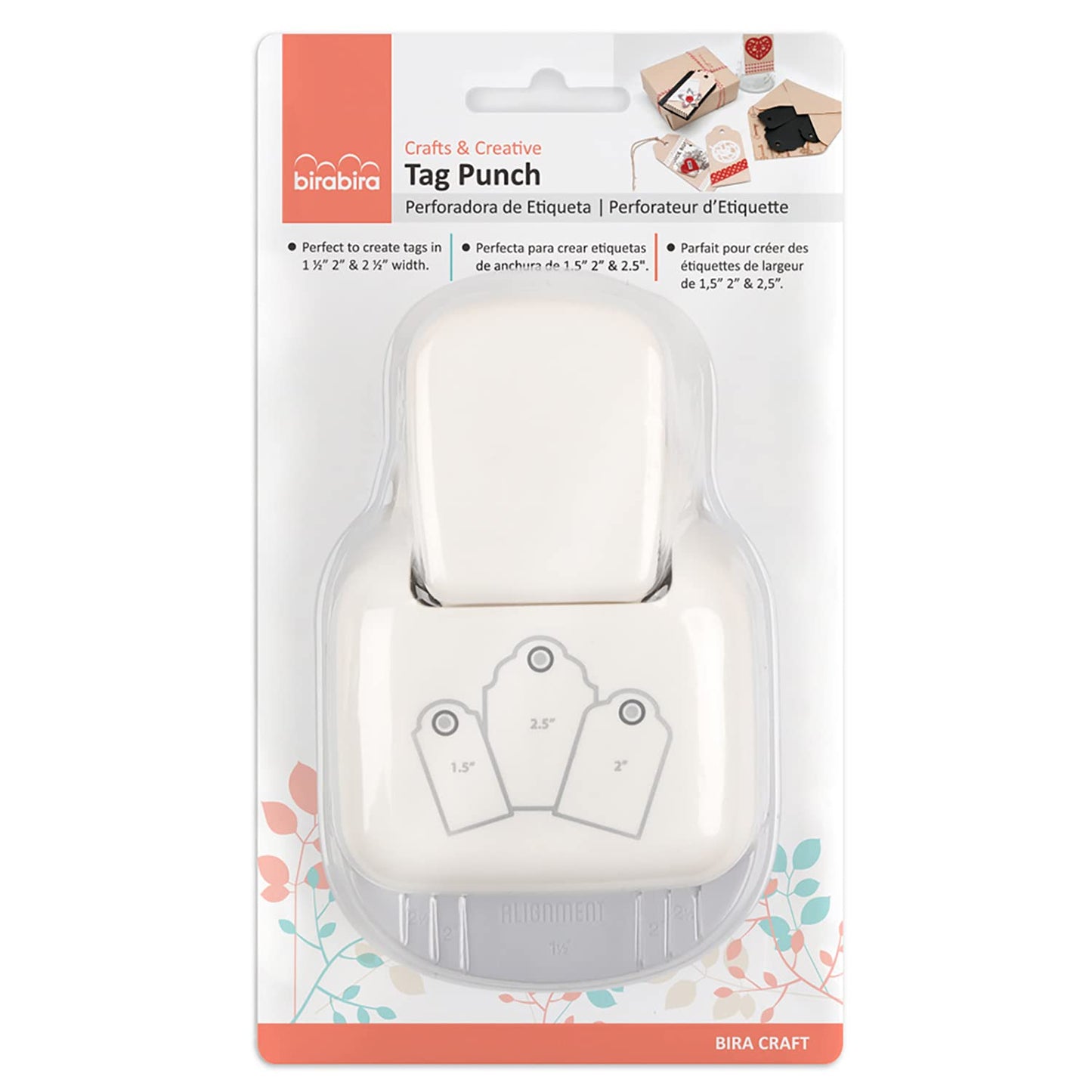 Bira 1.5",2", 2.5" Round Tag Shape Lever Action Craft Punch for Paper Crafting Scrapbooking Cards