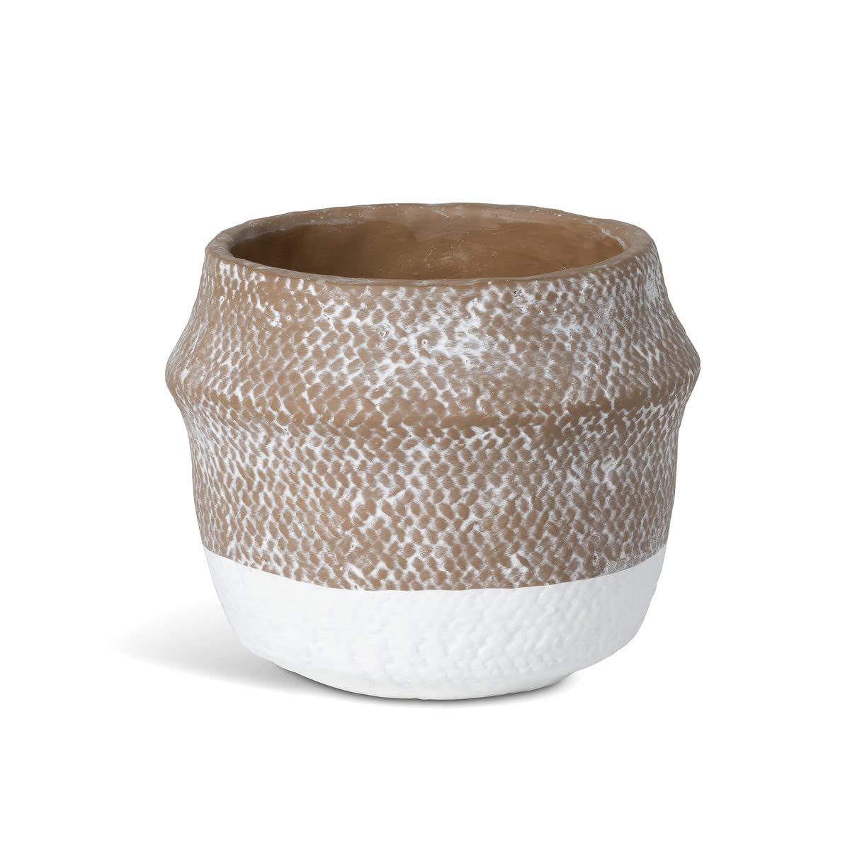 Park Hill Collection Lodge Woven Pattern Cement Pot, Large