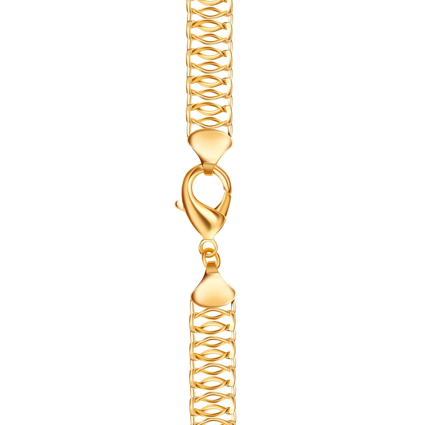 Barzel 18K Gold Plated Mesh Necklace, 16-20 inches, High Polish Finish, Waterproof, Tarnish Free (18 Inches)