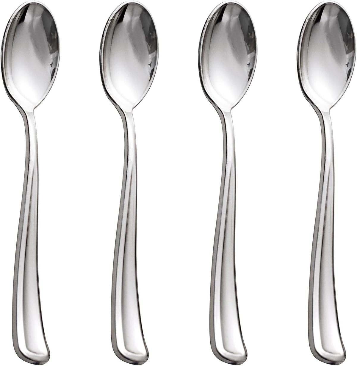 WDF 100 Pack Silver Plastic Spoons Disposable - 6.9 Inch Silver Spoons Heavy Duty Plastic Spoons, Modern Silver Disposable Spoons Perfect for Christmas Parties, Weddings