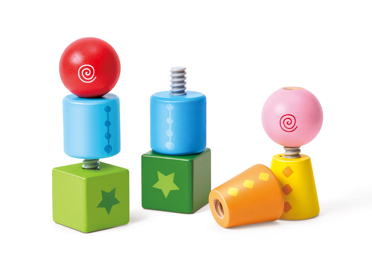 Hape Twist and Turnables Wooden Building Block Learning Set